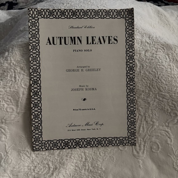 Other - Autumn Leaves Piano Solo Sheet Music Joseph Kosma Ardmore Vintage